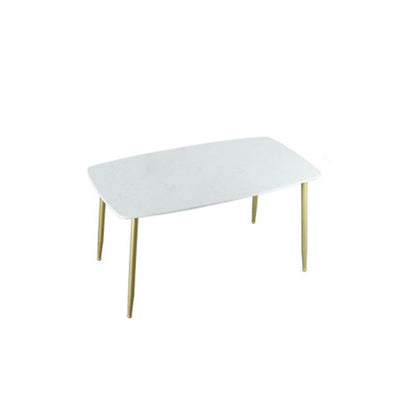 Rectangle Golden Base Dining Table Glam Faux Marble Table for Dining Room 47.2"L x 23.6"W x 29.5"H Without Chairs Clearhalo 'Dining Tables & Seating' 'Dining Tables' 'dining_table' 'furn' 'furn_dining_table' 'Furniture' 'Kitchen & Dining Furniture' 6419057