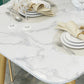 Rectangle Golden Base Dining Table Glam Faux Marble Table for Dining Room Clearhalo 'Dining Tables & Seating' 'Dining Tables' 'dining_table' 'furn' 'furn_dining_table' 'Furniture' 'Kitchen & Dining Furniture' 6419063