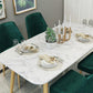 Rectangle Golden Base Dining Table Glam Faux Marble Table for Dining Room Clearhalo 'Dining Tables & Seating' 'Dining Tables' 'dining_table' 'furn' 'furn_dining_table' 'Furniture' 'Kitchen & Dining Furniture' 6419064