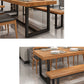 Solid Wood Top Table with Metal Base Industrial Rectangle Dining Table Clearhalo 'Dining Tables & Seating' 'Dining Tables' 'dining_table' 'furn' 'furn_dining_table' 'Furniture' 'Kitchen & Dining Furniture' 6419082