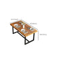 Solid Wood Top Table with Metal Base Industrial Rectangle Dining Table Clearhalo 'Dining Tables & Seating' 'Dining Tables' 'dining_table' 'furn' 'furn_dining_table' 'Furniture' 'Kitchen & Dining Furniture' 6419087