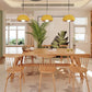 Natural Finish Table with Wooden Base Modern Solid Wood Top Dining Table 94.5"L x 47.2"W x 29.5"H Without Chairs Clearhalo 'Dining Tables & Seating' 'Dining Tables' 'dining_table' 'furn' 'furn_dining_table' 'Furniture' 'Kitchen & Dining Furniture' 6419092