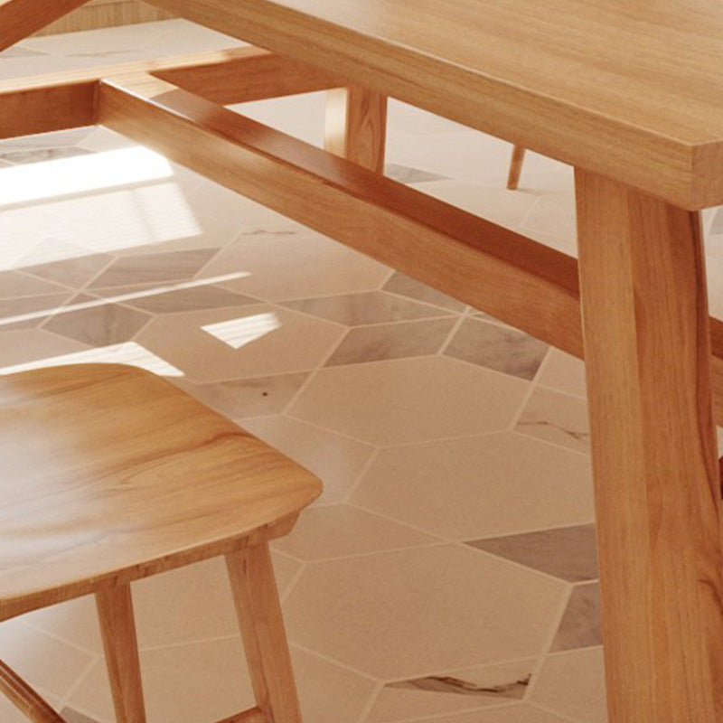 Natural Finish Table with Wooden Base Modern Solid Wood Top Dining Table Clearhalo 'Dining Tables & Seating' 'Dining Tables' 'dining_table' 'furn' 'furn_dining_table' 'Furniture' 'Kitchen & Dining Furniture' 6419097