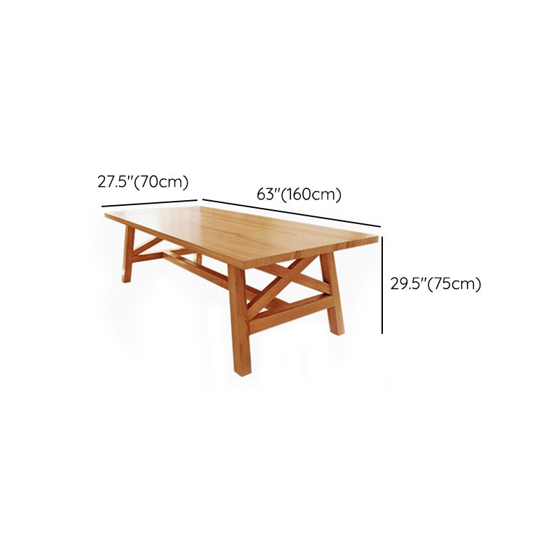 Natural Finish Table with Wooden Base Modern Solid Wood Top Dining Table Clearhalo 'Dining Tables & Seating' 'Dining Tables' 'dining_table' 'furn' 'furn_dining_table' 'Furniture' 'Kitchen & Dining Furniture' 6419100