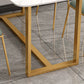 Rectangle Trestle Dining Table Glam Faux Marble Table for Dining Room Clearhalo 'Dining Tables & Seating' 'Dining Tables' 'dining_table' 'furn' 'furn_dining_table' 'Furniture' 'Kitchen & Dining Furniture' 6419107