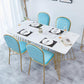 Rectangle Double Pedestal Dining Table Glam Faux Marble Table for Kitchen 63"L x 31.5"W x 29.5"H Without Chairs Clearhalo 'Dining Tables & Seating' 'Dining Tables' 'dining_table' 'furn' 'furn_dining_table' 'Furniture' 'Kitchen & Dining Furniture' 6419115
