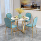Round Golden Base Dining Table Glam Faux Marble Table for Kitchen 35.4"L x 35.4"W x 29.5"H Without Chairs Clearhalo 'Dining Tables & Seating' 'Dining Tables' 'dining_table' 'furn' 'furn_dining_table' 'Furniture' 'Kitchen & Dining Furniture' 6419129