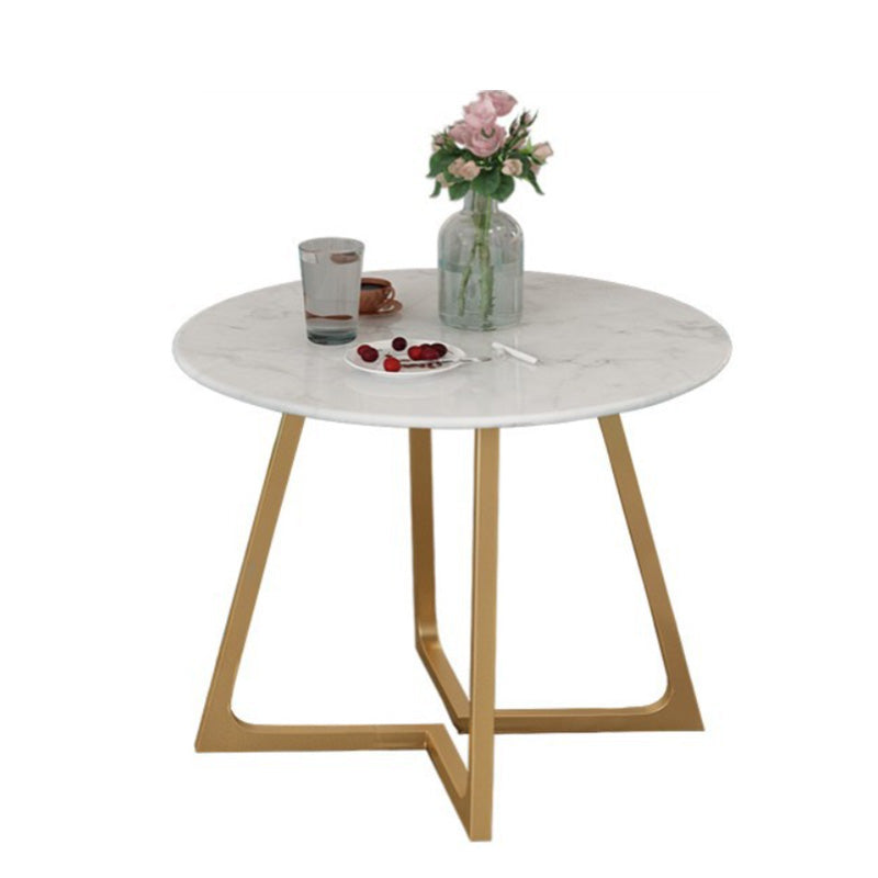 Round Golden Base Dining Table Glam Faux Marble Table for Kitchen Without Chairs Clearhalo 'Dining Tables & Seating' 'Dining Tables' 'dining_table' 'furn' 'furn_dining_table' 'Furniture' 'Kitchen & Dining Furniture' 6419130