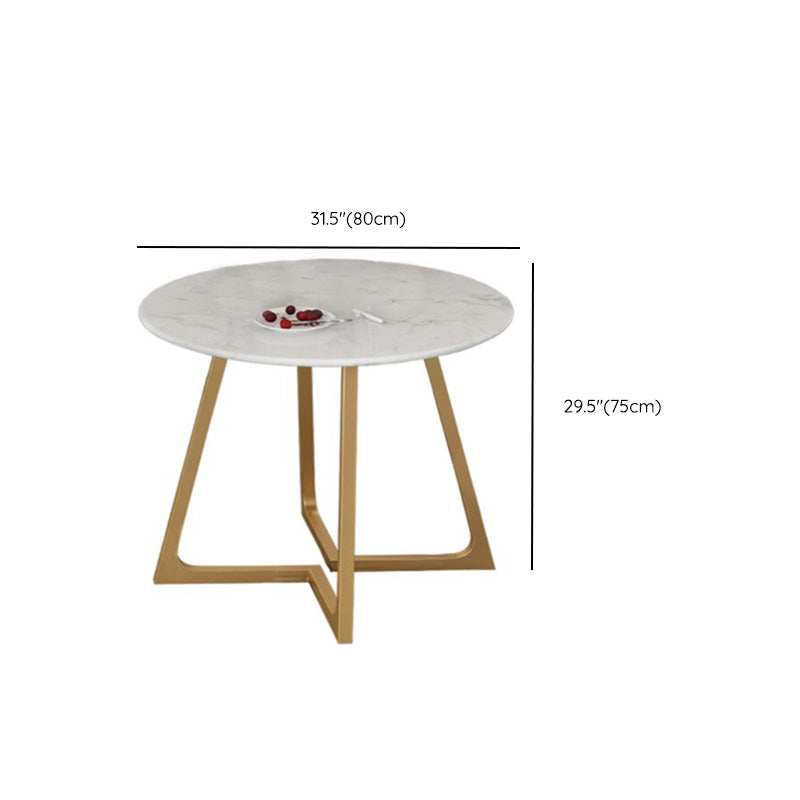 Round Golden Base Dining Table Glam Faux Marble Table for Kitchen Clearhalo 'Dining Tables & Seating' 'Dining Tables' 'dining_table' 'furn' 'furn_dining_table' 'Furniture' 'Kitchen & Dining Furniture' 6419135