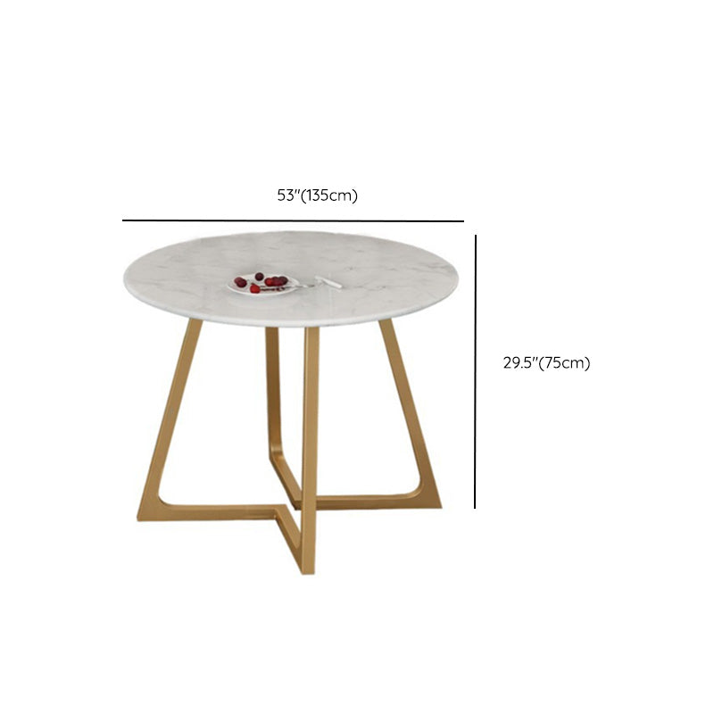 Round Golden Base Dining Table Glam Faux Marble Table for Kitchen Clearhalo 'Dining Tables & Seating' 'Dining Tables' 'dining_table' 'furn' 'furn_dining_table' 'Furniture' 'Kitchen & Dining Furniture' 6419138