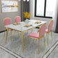 Rectangle 4 Legs Dining Table Glam Style Stone Table for Kitchen