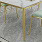 Rectangle 4 Legs Dining Table Glam Style Stone Table for Kitchen