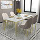 Rectangle 4 Legs Dining Table Glam Style Stone Table for Kitchen