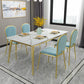 Rectangle 4 Legs Dining Table Glam Style Stone Table for Kitchen