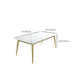Rectangle 4 Legs Dining Table Glam Style Stone Table for Kitchen