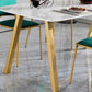 Rectangle Golden Base Dining Table Glam Faux Marble Table for Kitchen Clearhalo 'Dining Tables & Seating' 'Dining Tables' 'dining_table' 'furn' 'furn_dining_table' 'Furniture' 'Kitchen & Dining Furniture' 6419194
