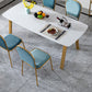 Rectangle Golden Base Dining Table Glam Faux Marble Table for Kitchen Clearhalo 'Dining Tables & Seating' 'Dining Tables' 'dining_table' 'furn' 'furn_dining_table' 'Furniture' 'Kitchen & Dining Furniture' 6419196