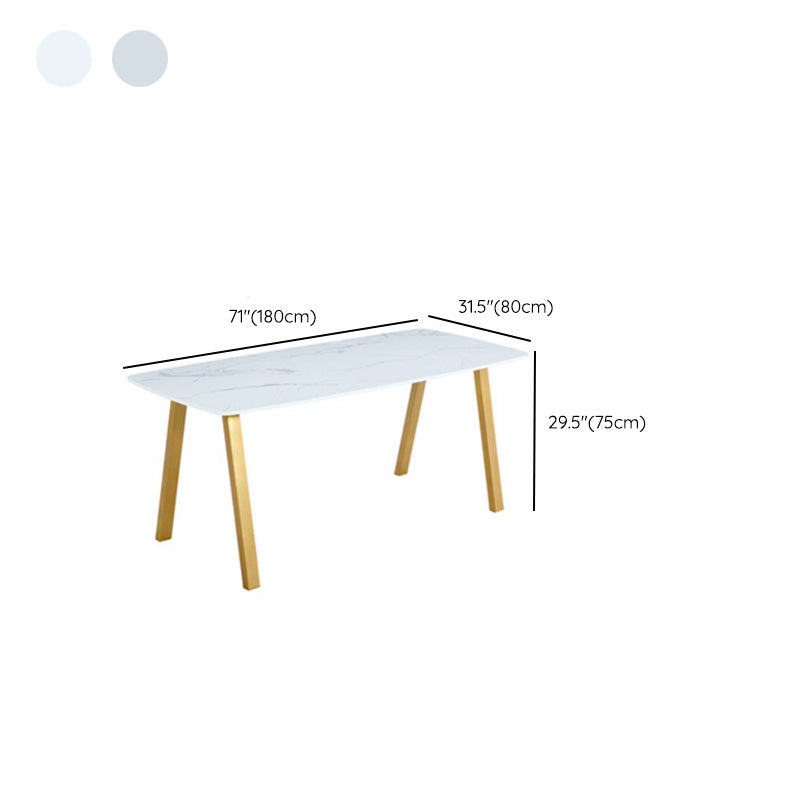 Rectangle Golden Base Dining Table Glam Faux Marble Table for Kitchen Clearhalo 'Dining Tables & Seating' 'Dining Tables' 'dining_table' 'furn' 'furn_dining_table' 'Furniture' 'Kitchen & Dining Furniture' 6419200