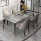 Rectangle Black Base Dining Table Modern Stone Table for Dining Room Use 51.2"L x 27.6"W x 29.5"H Without Chairs Clearhalo 'Dining Tables & Seating' 'Dining Tables' 'dining_table' 'furn' 'furn_dining_table' 'Furniture' 'Kitchen & Dining Furniture' 6419204