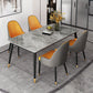 Rectangle Black Base Dining Table Modern Stone Table for Dining Room Use 63"L x 31.5"W x 29.5"H Without Chairs Clearhalo 'Dining Tables & Seating' 'Dining Tables' 'dining_table' 'furn' 'furn_dining_table' 'Furniture' 'Kitchen & Dining Furniture' 6419205