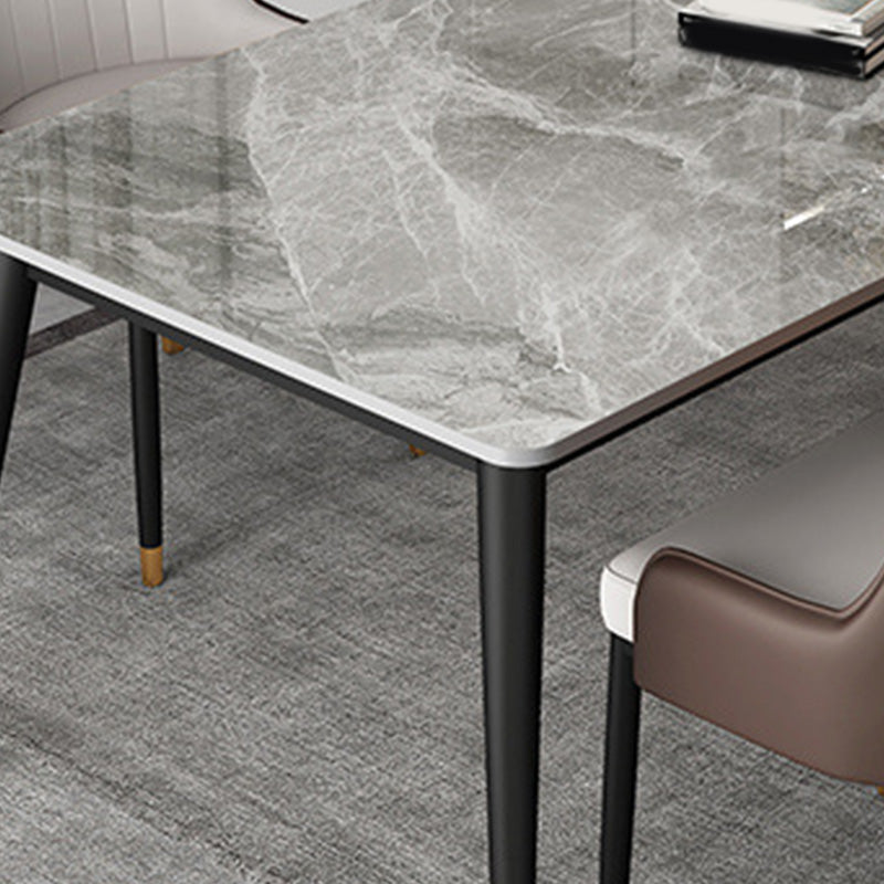 Rectangle Black Base Dining Table Modern Stone Table for Dining Room Use Clearhalo 'Dining Tables & Seating' 'Dining Tables' 'dining_table' 'furn' 'furn_dining_table' 'Furniture' 'Kitchen & Dining Furniture' 6419208