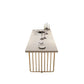 Table à manger rectangulaire à base dorée, Table en bois moderne pour salle à manger