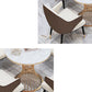 Table à manger ronde à base dorée, Table glamour en Faux marbre pour la maison