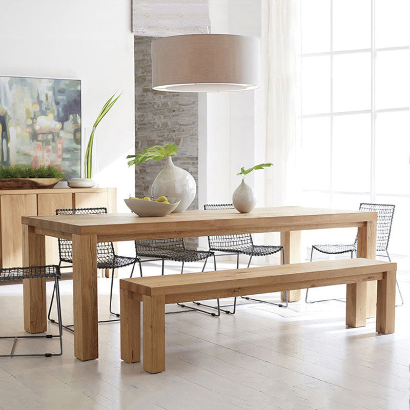 Rectangle 4 Legs Dining Table Modern Style Pine Wood Table for Kitchen 63"L x 27.6"W x 29.5"H Without Chairs Clearhalo 'Dining Tables & Seating' 'Dining Tables' 'dining_table' 'furn' 'furn_dining_table' 'Furniture' 'Kitchen & Dining Furniture' 6419254