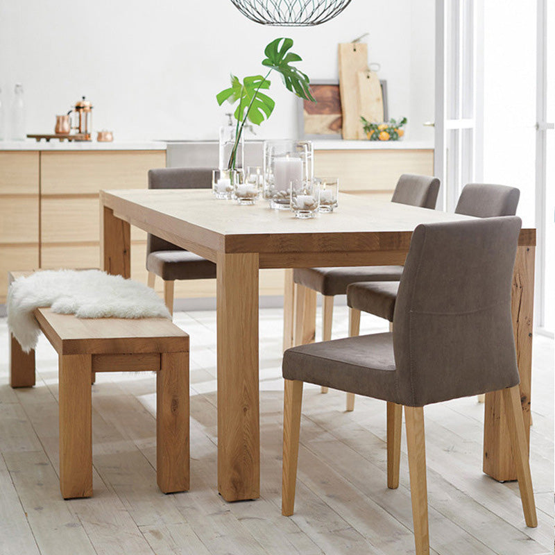 Rectangle 4 Legs Dining Table Modern Style Pine Wood Table for Kitchen Clearhalo 'Dining Tables & Seating' 'Dining Tables' 'dining_table' 'furn' 'furn_dining_table' 'Furniture' 'Kitchen & Dining Furniture' 6419256