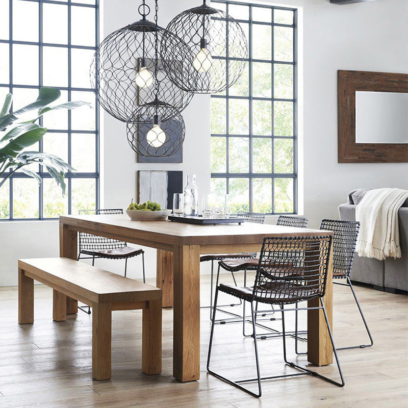 Rectangle 4 Legs Dining Table Modern Style Pine Wood Table for Kitchen 78.7"L x 31.5"W x 29.5"H Without Chairs Clearhalo 'Dining Tables & Seating' 'Dining Tables' 'dining_table' 'furn' 'furn_dining_table' 'Furniture' 'Kitchen & Dining Furniture' 6419258