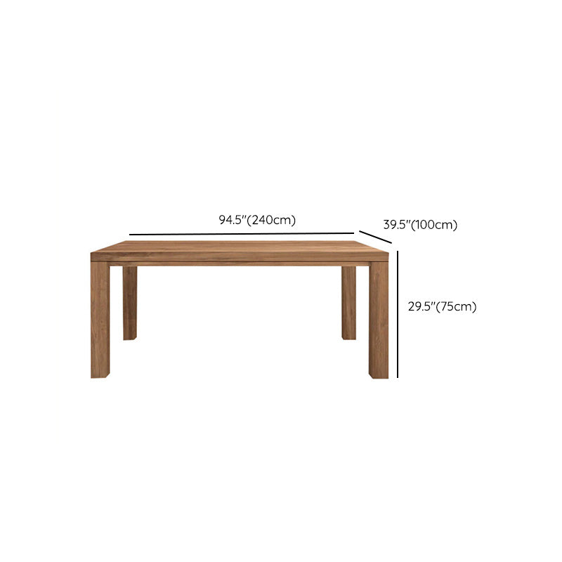 Rectangle 4 Legs Dining Table Modern Style Pine Wood Table for Kitchen Clearhalo 'Dining Tables & Seating' 'Dining Tables' 'dining_table' 'furn' 'furn_dining_table' 'Furniture' 'Kitchen & Dining Furniture' 6419268
