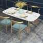 Traditional Luxury Rectangle Dining Table White Faux Marble Top Table for Home 63"L x 27.6"W x 29.5"H Without Chairs Clearhalo 'Dining Tables & Seating' 'Dining Tables' 'dining_table' 'furn' 'furn_dining_table' 'Furniture' 'Kitchen & Dining Furniture' 6419271