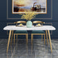 Traditional Luxury Rectangle Dining Table White Faux Marble Top Table for Home 55.1"L x 27.6"W x 29.5"H Without Chairs Clearhalo 'Dining Tables & Seating' 'Dining Tables' 'dining_table' 'furn' 'furn_dining_table' 'Furniture' 'Kitchen & Dining Furniture' 6419274