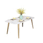 Traditional Luxury Rectangle Dining Table White Faux Marble Top Table for Home Clearhalo 'Dining Tables & Seating' 'Dining Tables' 'dining_table' 'furn' 'furn_dining_table' 'Furniture' 'Kitchen & Dining Furniture' 6419276