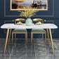 Traditional Luxury Rectangle Dining Table White Faux Marble Top Table for Home Clearhalo 'Dining Tables & Seating' 'Dining Tables' 'dining_table' 'furn' 'furn_dining_table' 'Furniture' 'Kitchen & Dining Furniture' 6419279