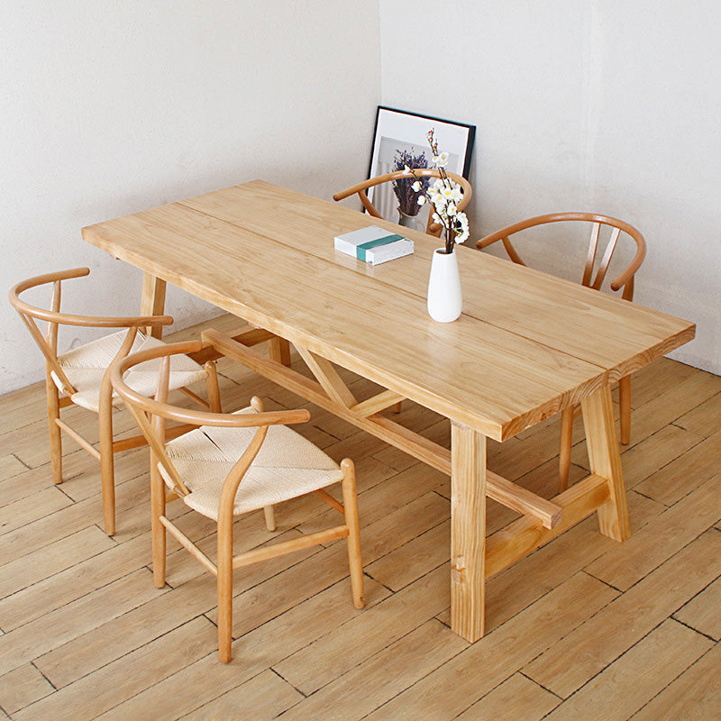 Mesa de comedor rectangular con caballete, mesa de madera moderna para comedor y cocina