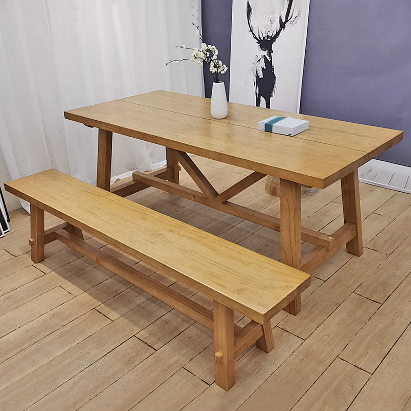 Mesa de comedor rectangular con caballete, mesa de madera moderna para comedor y cocina