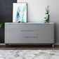 Modern Antique Finish Credenza 3 Drawer Sintered Stone Sideboard Cabinet Clearhalo 'buffet_sideboard' 'Buffets & Sideboards' 'furn' 'furn_buffet_sideboard' 'Furniture' 'Kitchen & Dining Furniture' 6419310
