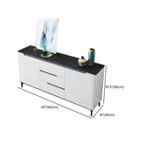 Modern Antique Finish Credenza 3 Drawer Sintered Stone Sideboard Cabinet Clearhalo 'buffet_sideboard' 'Buffets & Sideboards' 'furn' 'furn_buffet_sideboard' 'Furniture' 'Kitchen & Dining Furniture' 6419323