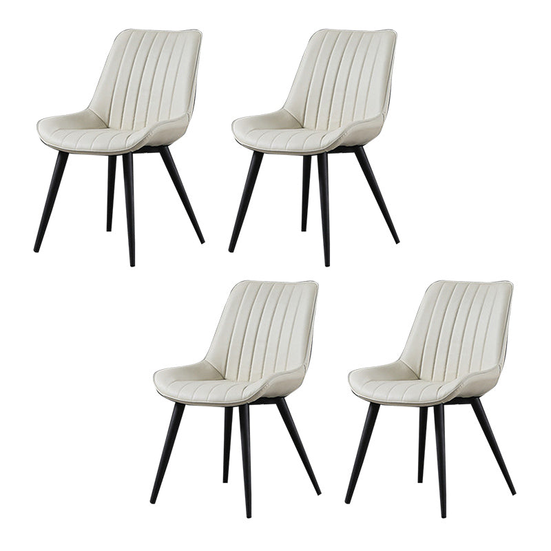 Chaises latérales sans bras de style industriel avec des jambes en métal pour la cuisine