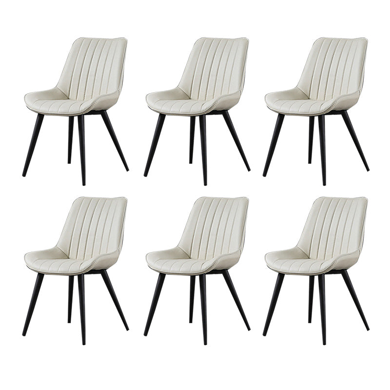 Chaises latérales sans bras de style industriel avec des jambes en métal pour la cuisine