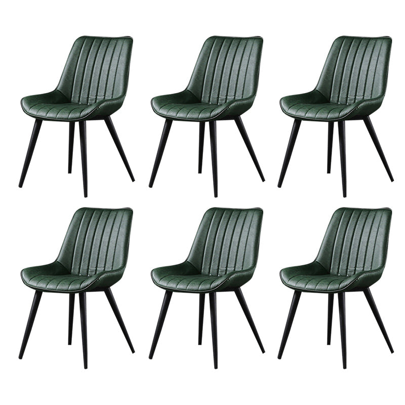 Chaises latérales sans bras de style industriel avec des jambes en métal pour la cuisine