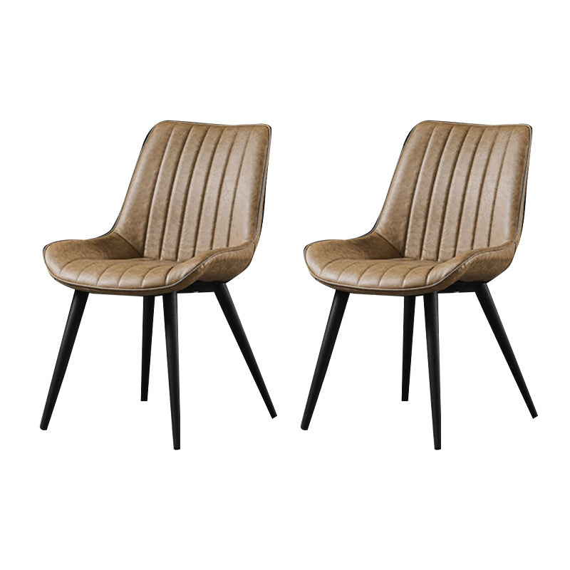 Chaises latérales sans bras de style industriel avec des jambes en métal pour la cuisine