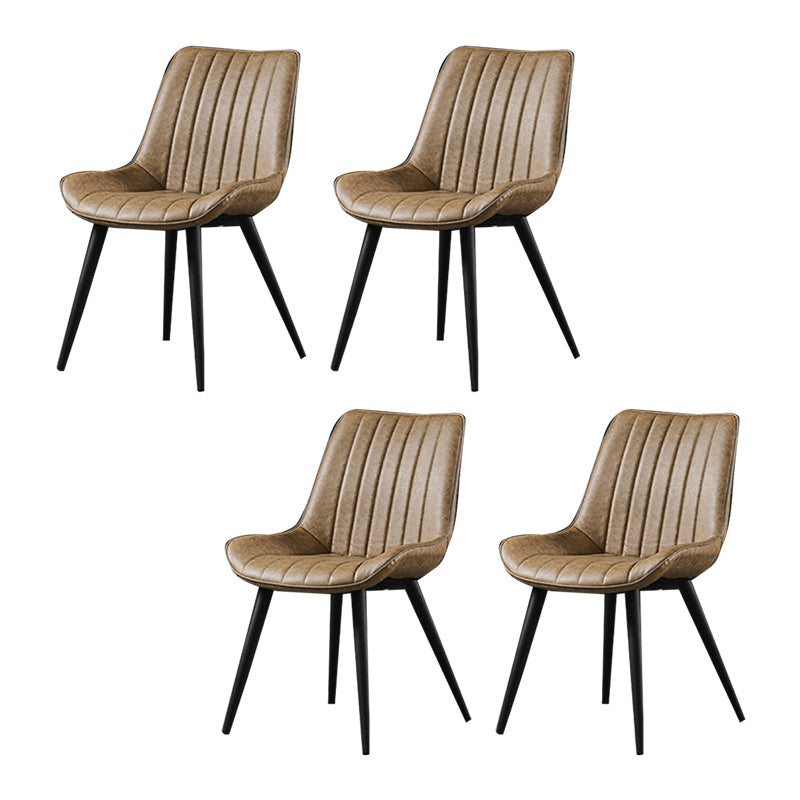 Chaises latérales sans bras de style industriel avec des jambes en métal pour la cuisine