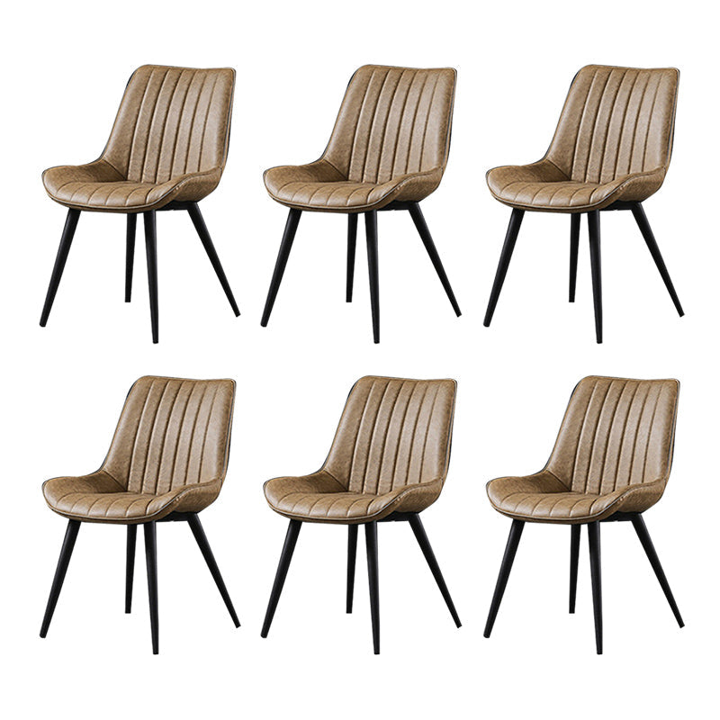 Chaises latérales sans bras de style industriel avec des jambes en métal pour la cuisine