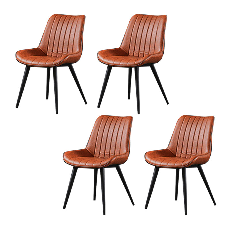 Chaises latérales sans bras de style industriel avec des jambes en métal pour la cuisine