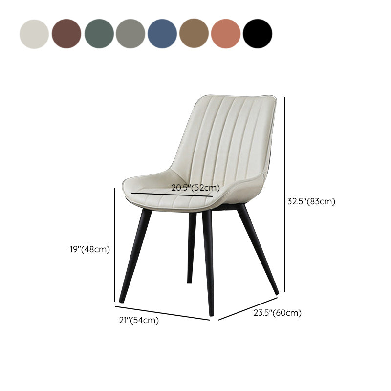 Chaises latérales sans bras de style industriel avec des jambes en métal pour la cuisine