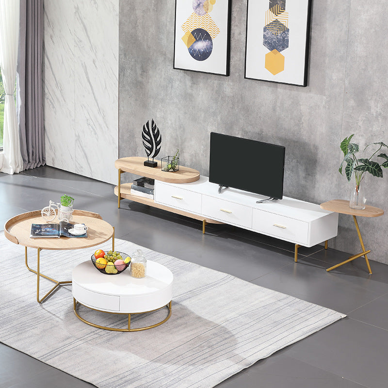 Contemporary Media Console TV Stand Faux Wood TV Stand with Drawers Clearhalo 'furn' 'furn_tv_stands_entertainment_centers' 'Furniture' 'Living Room Furniture' 'TV Stands & Entertainment Centers' 'TV Stands & Media Storage Furniture' 'tv_stands_entertainment_centers' 6419421