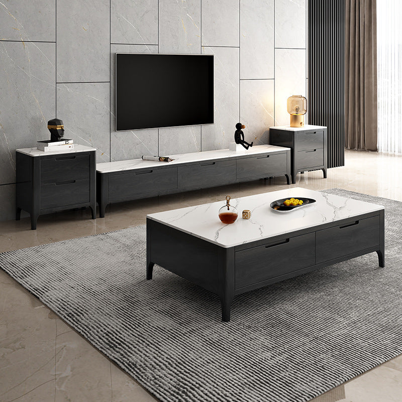 Scandinavian TV Media Console Stone TV Stand for Living Room Clearhalo 'furn' 'furn_tv_stands_entertainment_centers' 'Furniture' 'Living Room Furniture' 'TV Stands & Entertainment Centers' 'TV Stands & Media Storage Furniture' 'tv_stands_entertainment_centers' 6419472