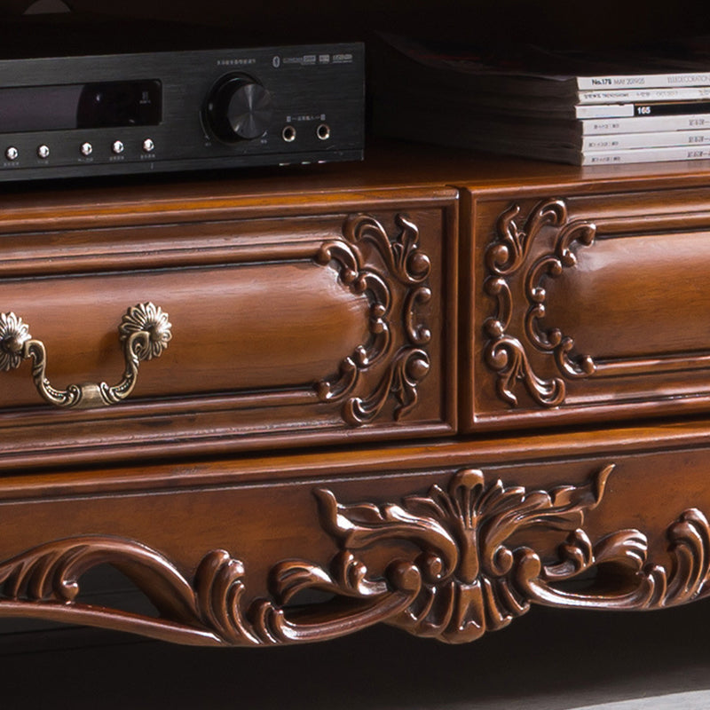 Traditional Rubber Wood TV Console Open Storage TV Media Stand for Living Room Clearhalo 'furn' 'furn_tv_stands_entertainment_centers' 'Furniture' 'Living Room Furniture' 'TV Stands & Entertainment Centers' 'TV Stands & Media Storage Furniture' 'tv_stands_entertainment_centers' 6419500